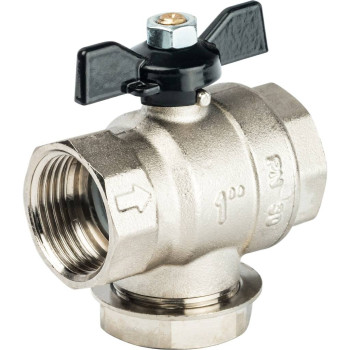 Кран шаровой STOUT с фильтром 1 (ручка-бабочка), SVF 0002 000025