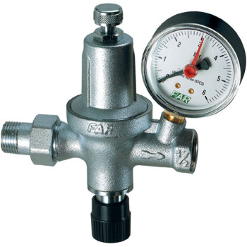 Редуктор автоматический 1/2", с манометром, 0-6 бар, FAR