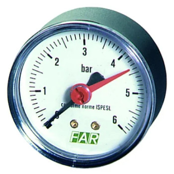 Манометр 1/4", торцевое соединение, 0-10 бар, -20...80°С, ф63 мм FAR