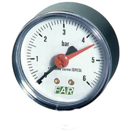 Манометр 1/4", радиальное соединение, 0-6 бар, 20...80°С, ф63 мм FAR