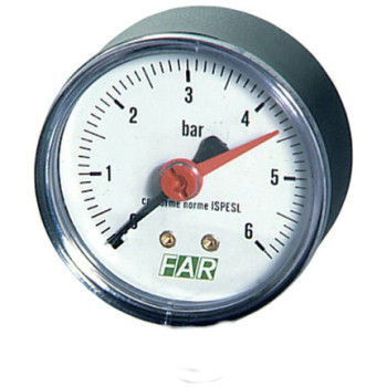 Манометр 1/4", радиальное соединение, 0-6 бар, 20...80°С, ф63 мм FAR