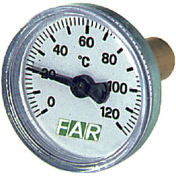 Термометр 3/8", торцевое соединение, 0...120°С, зонд 36 мм, ф40 мм FAR
