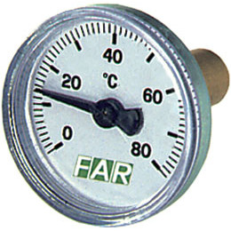 Термометр 3/8", торцевое соединение, 0…80°С, зонд 36 мм, ф40 мм FAR