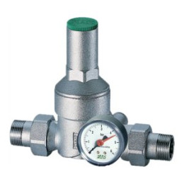 Редуктор хром. 3/4" (НР-НР), с манометром (+ EPDM прокладка FD 8722 34 — 2 шт.)
