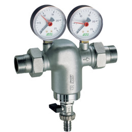 Фильтр 1", НР-НР, 300 мкм, с манометром, Tmax: 95 °С, 25 бар, хромированный FAR