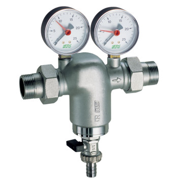 Фильтр 1 1/2"НР-НР,с манометром, 300мкм, Max: 95 °C, 25 бар