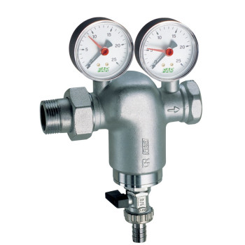 Фильтр 3/4", НР-ВР, 300 мкм, с манометром, Tmax: 95 °С, 25 бар FAR