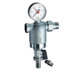 Фильтр 1/2" НР-BР, с манометром, 100мкм, Max: 95 °C, 25 бар