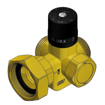 Смеситель термостатический латунный, 1", с накидной гайкой, 1 1/2", 40-75°С FAR