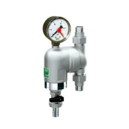 Фильтр 100мкм, с манометром, Max: 95 °C, 25 бар. Поворотное соединение 1/2" НР (+ EPDM прокладка FD 8722 12 — 2 шт.)