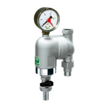 Фильтр 300мкм, с манометром, Max: 95 °C, 25 бар. Поворотное соединение 1" ВР-НР