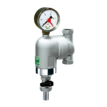 Фильтр 300мкм, с манометром, Max: 95 °C, 25 бар. Поворотное соединение 1" ВР