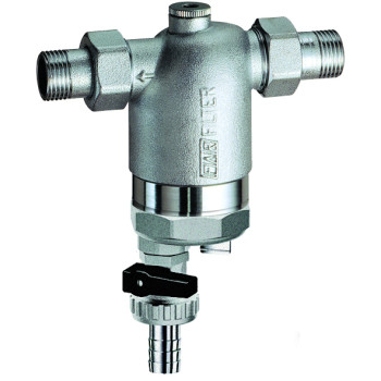 Фильтр 3/4", НР-НР, 300 мкм, с магнитной вставкой, под манометр, Tmax: 95 °С, 25 бар FAR