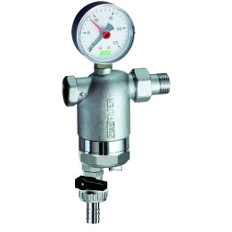 Фильтр 1", ВР-НР, 100 мкм, с магнитной вставкой, с манометром, Tmax: 95 °С, 25 бар FAR