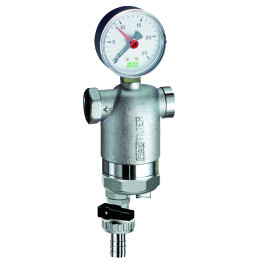 Фильтр 3/4", ВР-ВР, 300 мкм, с магнитной вставкой, с манометром, Tmax: 95 °С, 25 бар FAR