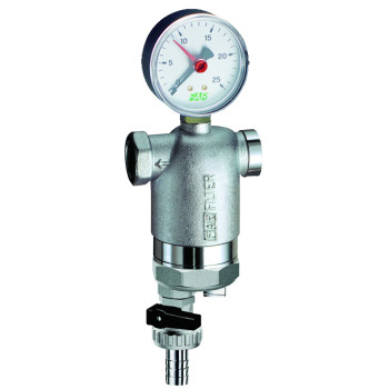 Фильтр 3/4", ВР-ВР, 100 мкм, с магнитной вставкой, с манометром, Tmax: 95 °С, 25 бар FAR