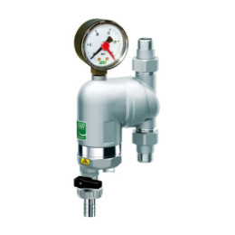 Промо-набор FAR 2 в 1: Фильтр 100мкм, с магн.встав., с манометром, Max: 95 °C, 25 бар, поворот.соед. 1/2" НР