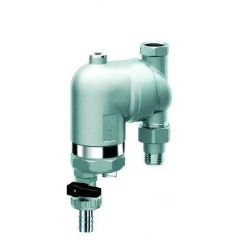 Фильтр с поворотным соединением, 1/2", ВР-НР, 300 мкм, с магнитной вставкой, под манометр, Tmax: 95 °С, 25 бар FAR