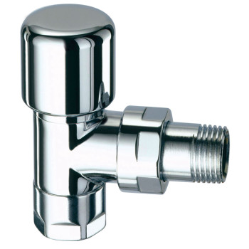 Вентиль термостатический угловой TopFAR, TOP LINE, 1/2", М24х19, EPDM, цвет серебро FAR