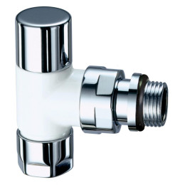 Вентиль запорный угловой TopFAR, 1/2", М24х19, EPDM, цвет серебро/белая эмаль FAR