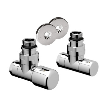Комплект угловой 1/2" с гайкой М24*19 сереб.