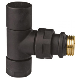 Вентиль запорный угловой 1/2", гайка М24х19, черн.матов.
