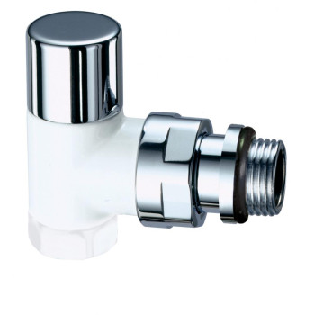 Вентиль запорный угловой TopFAR, 1/2” ВР, сереб./бел.эмал, EPDM