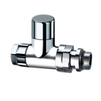 Вентиль запорный прямой 1/2", гайка М24х19, сереб.глянц.