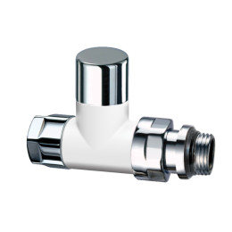 Вентиль запорный прямой 1/2", гайка М24х19 бел.глянц.