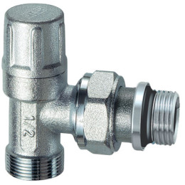 Вентиль запорный угловой, 1/2", М24х19, EPDM FAR