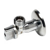 Кран шаровой угловой для смесителя, 1/2" x 1/2", хромированный, c уплотнительным кольцом