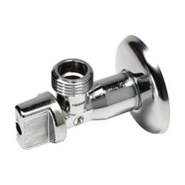 Кран шаровой угловой для смесителя, 1/2" x 1/2", хромированный, c уплотнительным кольцом