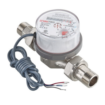 Водосчетчик унив, квартирный, с импульсным выходом, до +90^С, 1,5м3, 1/2", 80 мм (NEW)