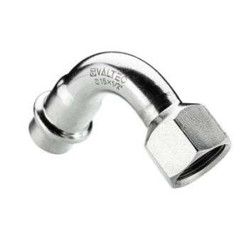 Отвод 90* с переходом на вн. р., нерж. сталь 22х1/2"