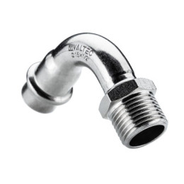 Отвод 90* с переходом на  нар. р., нерж. сталь 18х3/4"