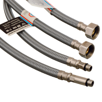 Подводка гибкая для смесителя 1000 мм. 1/2"xМ10 ТР (пара) (EPDM/нейлон РА6/нержавеющая сталь) ТР-Сантехника (03.015-100)