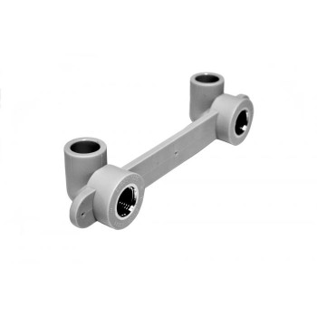 Водорозетка двойная на планке PP-R Heisskraft 20*1/2" (под гипсокартон) (3252020)