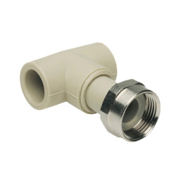 Тройник переходной с накидной гайкой PP-R 20*3/4"В*20 "EKOPLASTIK" (латунь, серый)
