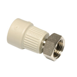 Переход с накидной гайкой и латунной вставкой PP-R 32*1 1/4"В "EKOPLASTIK" (латунь, серый)