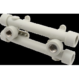 Водорозетка двойная PP-R 25*1/2" В FV-Plast (латунь, серая) (AA221025012)
