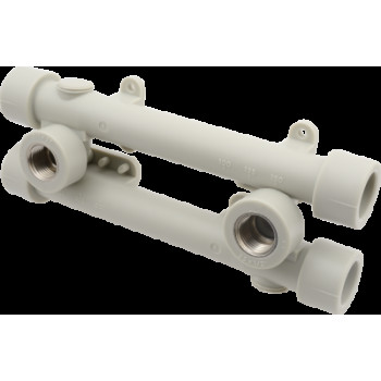 Водорозетка двойная PP-R 25*1/2" В FV-Plast (латунь, серая) (AA221025012)