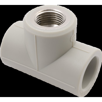 Тройник переходной PP-R 25*1/2"В*25 FV-Plast (латунь, серый) (AA222025012)