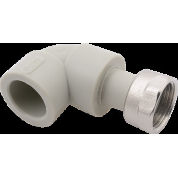 Угольник переходной с накидной гайкой и отв. для пломб. PP-R 20*3/4"В FV-Plast (латунь, серый) (AA227020134)