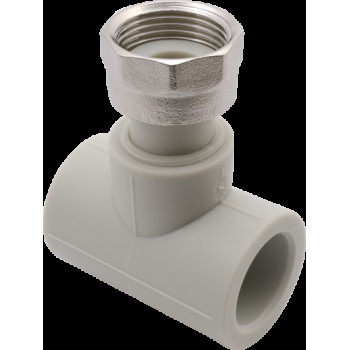 Тройник переходной с накидной гайкой PP-R 32*1"В*32 FV-Plast (латунь, серый) (AA228032044)