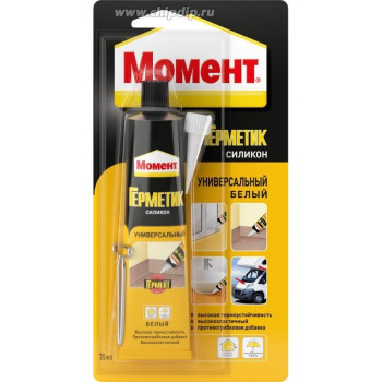Герметик силиконовый универсальный Момент 70 мл. (белый) (3002435)