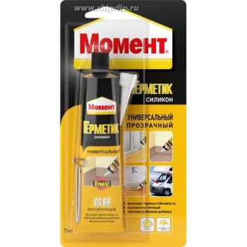 Герметик силиконовый универсальный Момент 70 мл. (прозрачный) (3002434)